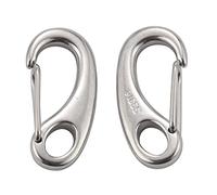 Ujjdwiurgh 2PCS Boat Marine Stainless Steel Egg Shape Spring Snap Hook Clips Quick Carabiner Outdoor Buckle