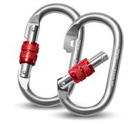 Ujjdwiurgh 2pcs Carabiner Hooks 25 KN, O-Shaped Carabiner Hooks,Heavy Duty Safety Carabiner, Carabiner for Yoga, Hammock, Camping