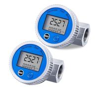 Ujjdwiurgh 2Pcs Digital Turbine Flow Meter 1in NPT Thread Water Flow Meter Meter Gas Oil Flowmeter, for Gasoline