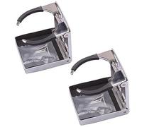 Ujjdwiurgh 2Pcs Folding Cup Drink Holder Adjustable Black&Silver For Marine/Boat/Caravan/Car