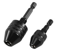 Ujjdwiurgh 2Pcs Hex Shank Keyless Drill Chuck, Screwdriver Converter Drill Adapter Quick Change Drill Bits Tool(0.6-8mm, 0.3-3.6mm)