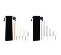 Ujjdwiurgh 2X 128HZ 256HZ 512HZ 1024HZ 2048HZ Aluminum Alloy Tuning Fork Sound Healing Tool Set Tuning Fork Sound Healing Tool Set