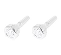 Ujjdwiurgh 2X B Flat Cornet Mouthpiece Silver Plated Mouthpiece Brass 4B Mouthpiece Brass Instrument Accessories