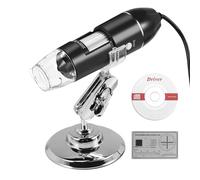 Ujjdwiurgh 3 in 1 USB Digital Microscope, Endoscopic Camera, Adjustable Magnification with PC Bracket, 1600X