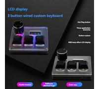 Ujjdwiurgh 3-Key Wired Custom Keyboard Blue Switch OSU Gaming Keyboard with Knob Screen RGB Copy Paste Shotcut Keyboard