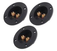 Ujjdwiurgh 3 Pcs DIY Home Car Stereo 2-Way Speaker Box Terminal Binding Post Round Spring Cup Connectors Subwoofer Plugs (Black)