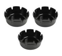 Ujjdwiurgh 3-Piece Set of Anti-Fall and Non-Breakable Ashtrays,Perfect for Bar/Restaurant Use- & Stackable Easy to Use Black