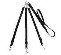 Ujjdwiurgh 3 Way Dog Leash, Nylon Adjustable Coupler No Detachable 3 in 1 Multiple Dog Pet Cat Puppy Leashes (Black)
