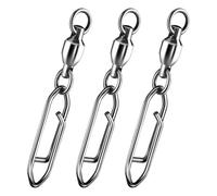 Ujjdwiurgh 30Pack Fishing Speed Clips Quick Change Snap Swivels, Ball Bearing Swivel Power Clips Fishing Snap Swivels Type 2