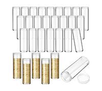 Ujjdwiurgh 30PCS Coin Storage Tube Penny Coin Tube Coin Organizer with Screw on Lid for Coin Collection Supplies Bank
