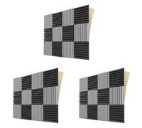 Ujjdwiurgh 36Pack Sound Proof Foam Panels with Self Adhesive,1x12x12In Acoustic Soundproof Wall Panels for Gaming&Studio,Black&Gray