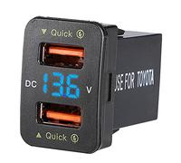 Ujjdwiurgh 36W Fast Car Charger QC3.0 Dual USB Fast Charger with Blue Voltage Waterproof Mobile Phone Charger for