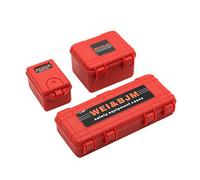 Ujjdwiurgh 3Pcs Plastic Rc Car Storage Box Decoration Tool for Trx4 Scx10 90046 D90 1/10 Rc Crawler Accessories Red