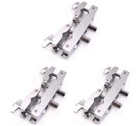 Ujjdwiurgh 3X Drum Clamp 2 Hole Silver Multi Clamp Cymbal Stand Mount Holder for Drums Cymbals Cowbell Accessory