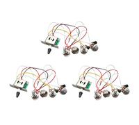 Ujjdwiurgh 3X Guitar Wiring Harness Prewired 3X 500K Pots 1 Volume 2 Tone Control Knobs 5 Way Switch,Electric Guitar Parts