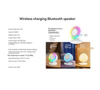 Ujjdwiurgh 4 in 1 Bedside Night Light Magnetic Wireless Charger Bluetooth Speaker,Touch Dimmable RGB Lights Phone Stand