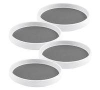 Ujjdwiurgh 4 Pack 10 Inch Non-Skid Turntable for Cabinet 360 Degree Turntable Storage for Kitchen, Bathroom, and Pantry Spaces