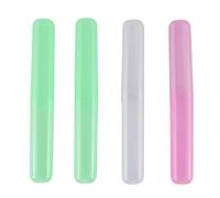 Ujjdwiurgh 4 Pack Toothbrush Holders Case Travel Camping Cover Tube Plastic Box Set New !!
