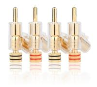 Ujjdwiurgh 4 Pcs Hifi Gold Plated Lockable Speaker Cable Banana Plug Connector Audio Amplifier Speaker Wire Connector Easy to Use