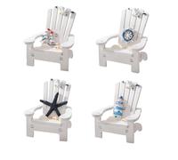 Ujjdwiurgh 4 PCS Mini Beach Chair Household Wooden Chair Craft Ornament Table Art Ornament Decoration
