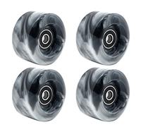 Ujjdwiurgh 4 Pcs Roller Skate Wheels with Bearings for Double Row Skating and Skateboard 32mm x 58mm 82A,Black