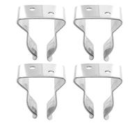 Ujjdwiurgh 4 Pieces of Stainless Steel Boat Hook Small Spring Clamp Holder Boat Oar Holders Marine Spring Clip Silver Bracket Clip
