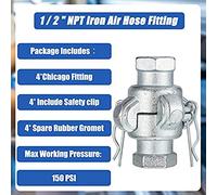 Ujjdwiurgh 4 Sets 1/2inch NPT Iron Air Hose Fitting 2 Lug Universal Coupling Chicago Fitting for Male End