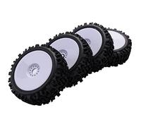 Ujjdwiurgh 4 x 17mm Hub Wheel Rim & Deep Tooth Tire for 1/8 Off-Road RC Car Team VRX Hobao