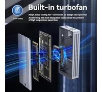 Ujjdwiurgh 40Gbps NVMe SSD Enclosure M.2 to USB Adapter with Built-in Cooling Fan Aluminum Case Supports 2242/2260/2280 Sizes