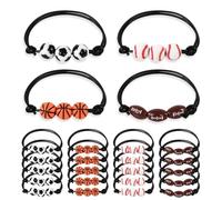 Ujjdwiurgh 40PCS Football Basketball Beads Charm Bracelet Kids Sports Theme Birthday Party Favors Decoration PinataFiller Gift