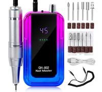 Ujjdwiurgh 45000RPM Rechargeable Nail Drill Machine Electric Nail Drill Sander Low Noise Manicure Machine Blue