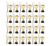 Ujjdwiurgh 48 PCS Trophy and Medals Set 24Pcs Gold Plastic Trophy Cup and 24 PCS Medals for Kids Sports Awards, Party Favors Long Lasting Use in Use