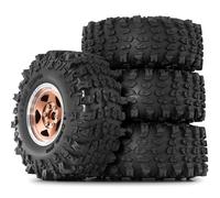 Ujjdwiurgh 4Pcs 1.9 Inch Metal Tire Wheels with 118mm OD Tires for SCX10 D90 Wraith 1/10 RC Climbing Crawler Car Parts Gold