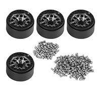 Ujjdwiurgh 4PCS 1.9 Metal Beadlock 12 Hole Wheel Hub Rims for 1/10 RC Crawler SCX10 90046 AXI03007 TRX4 D90,1
