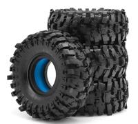 Ujjdwiurgh 4pcs 118mm Wheel Tires with EVA Dual Stage Foam Insert for 1/10 RC Crawler Truck Wheel Tyre SCX10 WRAITH Blue