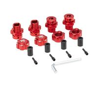 Ujjdwiurgh 4Pcs 17mm Hex Nuts Adapter Splined Wheel Hubs Extension Combiner for 1/10 E- SUMMIT RC Car Parts,Red