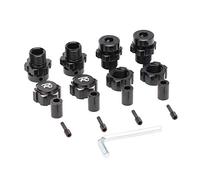 Ujjdwiurgh 4Pcs 17mm Hex Nuts Adapter Splined Wheel Hubs Extension Combiner for 1/10 E- SUMMIT RC Car Parts,Black