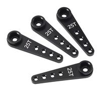 Ujjdwiurgh 4PCS 37Mm 25T Metal Extension Steering Servo Arm Horn for RC Car Crawler Parts,Black