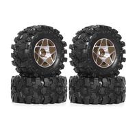 Ujjdwiurgh 4pcs 57mm 1.0inch Metal Beadlock Wheel Tire Set for 1/18 1/24 RC Crawler Car TRX4M SCX24 AX24 FCX24 Brown
