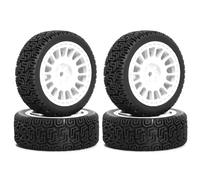 Ujjdwiurgh 4pcs 68mm -Tires Rubber Tire Wheel Tyre for XV01 XV02 TT01 TT02 PTG-2 1/10 RC Racing Car Upgrade Parts White