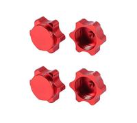 Ujjdwiurgh 4Pcs Aluminum Wheel Hub Cover Anti-Dust Cover 17mm Hex Nut for 1/8 RC Car,Red