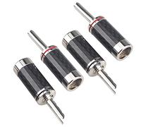 Ujjdwiurgh 4PCS Banana Plugs HIFI DIY Carbon Fiber Electrical Audio Speaker Cable Banana Connector Plug Black