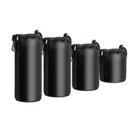 Ujjdwiurgh 4PCS Camera Case Lens Pouch Set Lens Case Small Medium Large and Extra Large for DSLR Camera Lens Bag Pouch Shockproof
