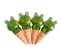 Ujjdwiurgh 4Pcs Cartoon Frog Automatic Clay Watering Stakes Plant Dripper Device Terracotta Potted for Indoor Outdoor Garden Yard