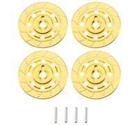 Ujjdwiurgh 4PCS Metal Brake Disc Wheel Rim Box Metal Hex Adapter 12mm for 1/10 D4 On-Road Racing RC Car Parts,Gold