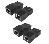 Ujjdwiurgh 4Pcs RJ45 4K -Compatible Extender Extension Up to 30M over CAT5E Cat6 Network Ethernet LAN for HDTV HDPC DVD