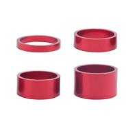 Ujjdwiurgh 4Pcs/Set 5/10/15/20mm Aluminum Alloy Headset Stem Spacer 28.6mm Fork Washer Cap for Road Bike Cycling,Red
