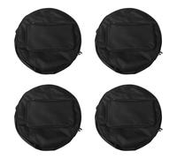 Ujjdwiurgh 4X Compact Snare Drum Bag Backpack Case with Shoulder Strap Outside Pockets Musical Instrument Accessory Black 40x18cm