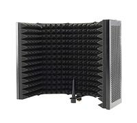 Ujjdwiurgh 5 Panel Foldable Studio Microphone Isolation Shield Recording Sound Absorber Foam Panel