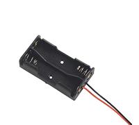 Ujjdwiurgh 5 Pcs 2 x 1.5V AA Battery Holder Case Box Black w Wire Leads